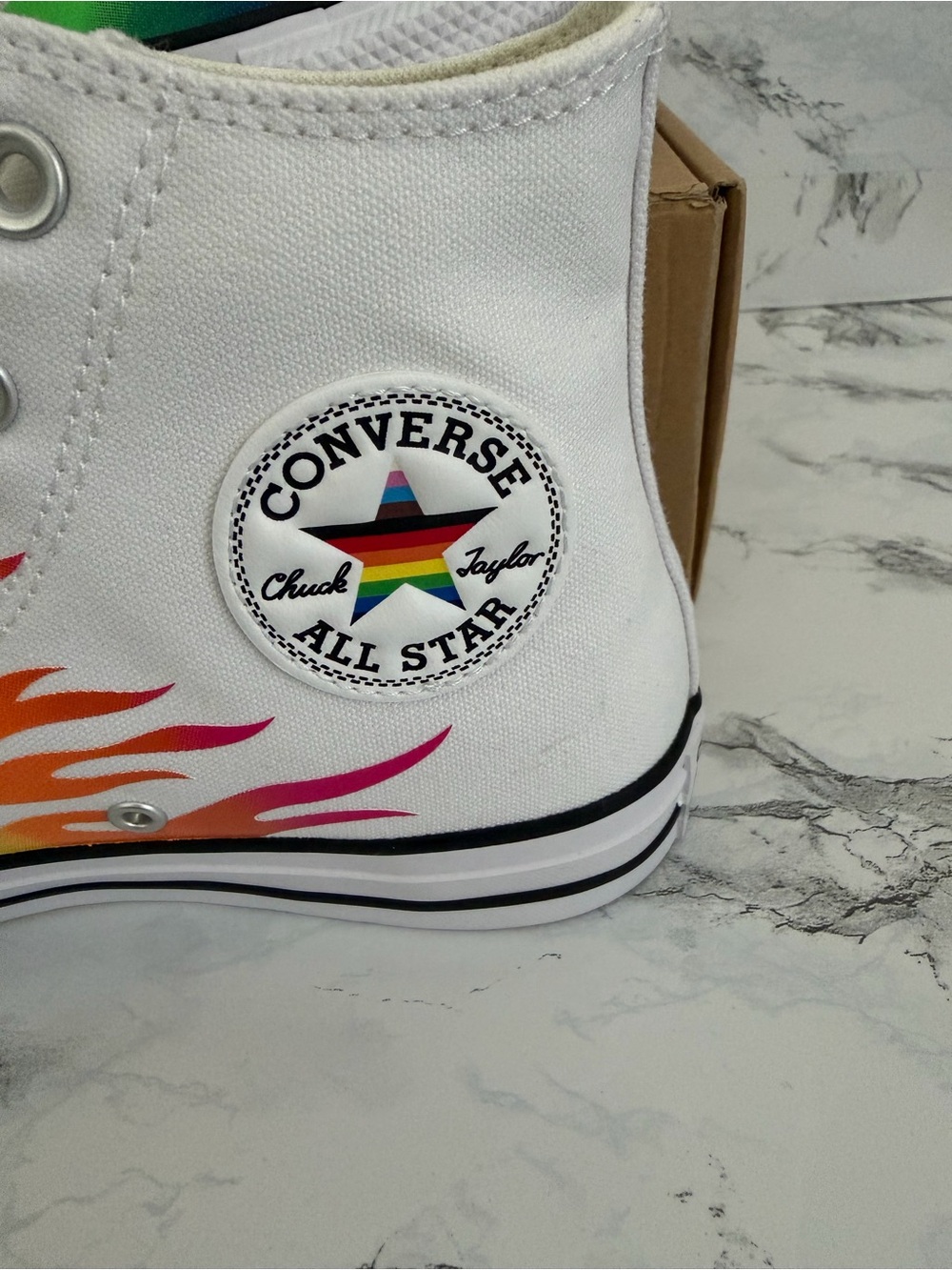 Converse Chuck Taylor All Star Pride Collection High Top Shoes Flames Size 7.5 - Picture 3 of 8